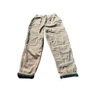 Vintage L.L. Bean Flannel Lined Pants Mens Khaki Tan Winter Outdoor USA 30 x 30